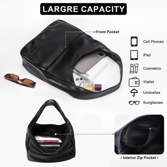 Tote Bag for Women - Vegan Leather Tote Bag Hobo Bags Shoulder Bag Valentines Da - Picture 4 of 6